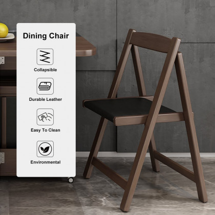 HMR - Dining Set 59.1" Modern Rectangle Folding Wood Dining Table with 4 Chairs