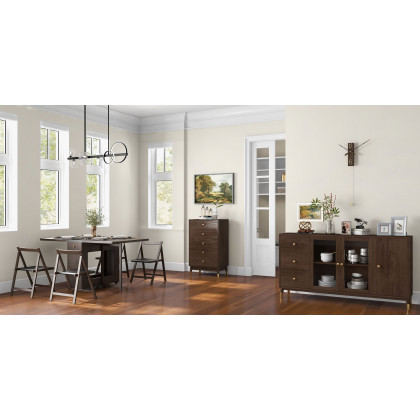 HMR - Dining Set 59.1" Modern Rectangle Folding Wood Dining Table with 4 Chairs