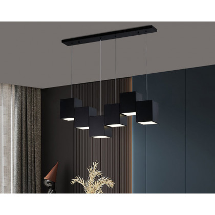 HMR - Modern Linear Kitchen Island Light 6-Light Square Pendant Light