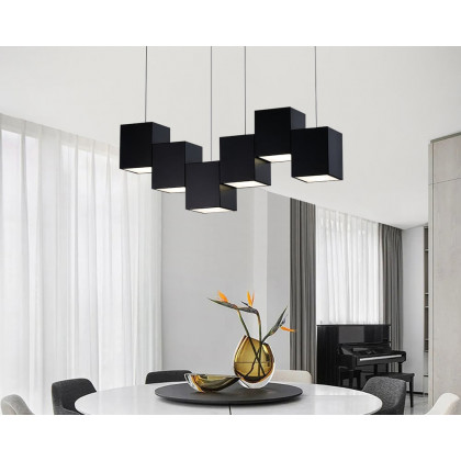 HMR - Modern Linear Kitchen Island Light 6-Light Square Pendant Light