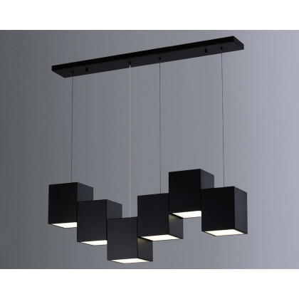 HMR - Modern Linear Kitchen Island Light 6-Light Square Pendant Light