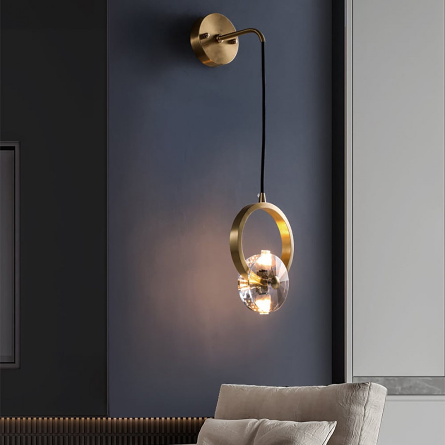 HMR - Unical Modern Decorative LED Crystal Wall Sconce with Adjustable Cable