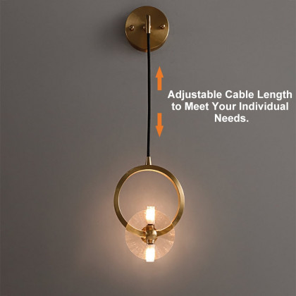 HMR - Unical Modern Decorative LED Crystal Wall Sconce with Adjustable Cable