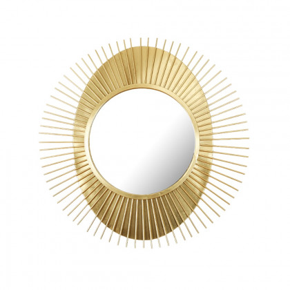 HMR - 36" Luxury Creative Sunburst Gold Metal Wall Mirror Home Decor for Living Room