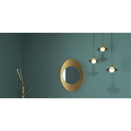 HMR - 36" Luxury Creative Sunburst Gold Metal Wall Mirror Home Decor for Living Room