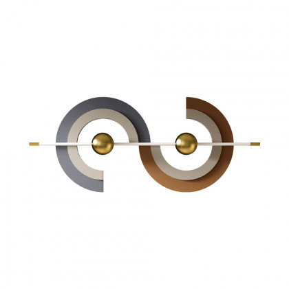 HMR - 47.2" x 17.7" Modern Unique Metal Wall Decor Abstract Wall Art Gray & Gold Living Room