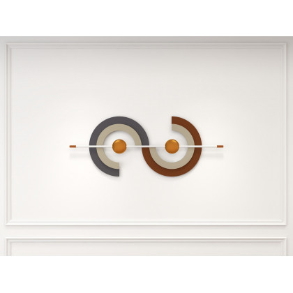 HMR - 47.2" x 17.7" Modern Unique Metal Wall Decor Abstract Wall Art Gray & Gold Living Room