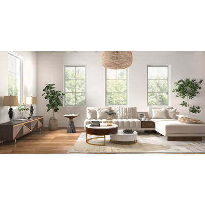 HMR Modern Beige & Gold Rectangle Area Rug - 6' x 9'