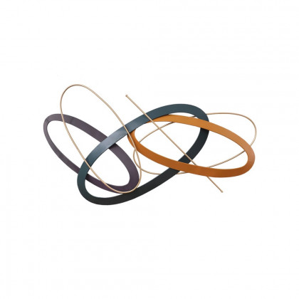 HMR - Modern Geometric Metal Wall Decor Overlapping Creative Wall Art Multi-color Living room