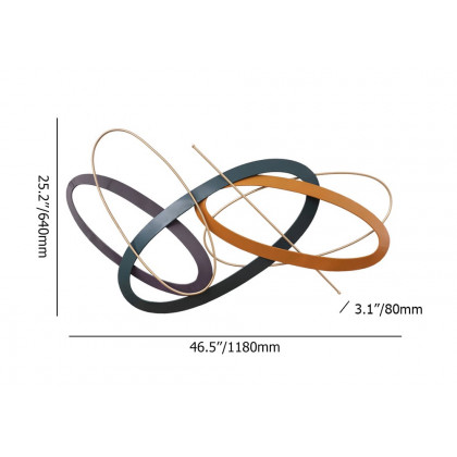 HMR - Modern Geometric Metal Wall Decor Overlapping Creative Wall Art Multi-color Living room