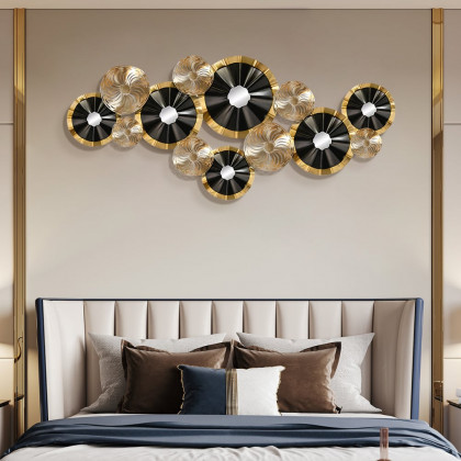 HMR - Creative Luxury Multi-round Metal Wall Decor Home Hanging Art Multi-color Living Room