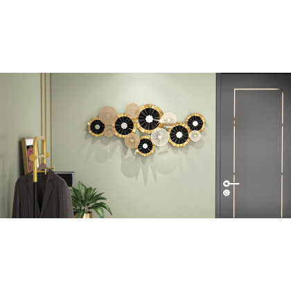 HMR - Creative Luxury Multi-round Metal Wall Decor Home Hanging Art Multi-color Living Room