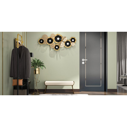 HMR - Creative Luxury Multi-round Metal Wall Decor Home Hanging Art Multi-color Living Room