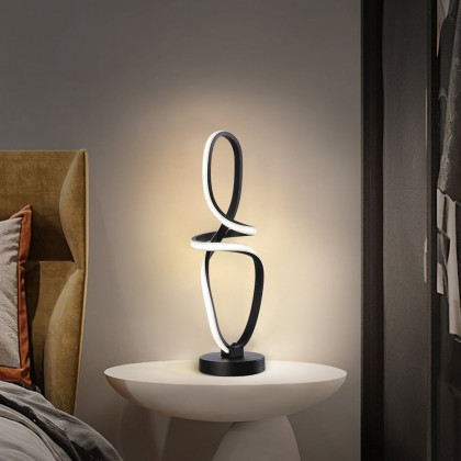 HMR - Minimalist LED Table Lamp in Black Geometric Beside Table Lamp