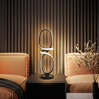 HMR - Minimalist LED Table Lamp in Black Geometric Beside Table Lamp