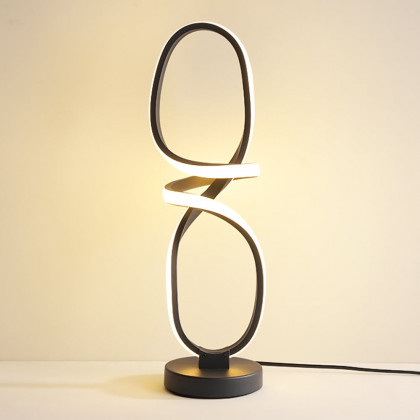 HMR - Minimalist LED Table Lamp in Black Geometric Beside Table Lamp