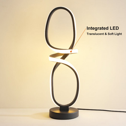 HMR - Minimalist LED Table Lamp in Black Geometric Beside Table Lamp