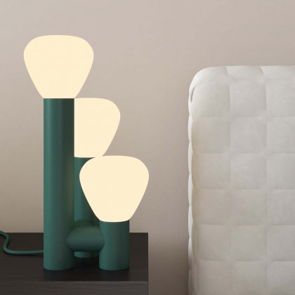 HMR Modern 3-Light Table Lamp Warm Light with On / Off Switch - Green