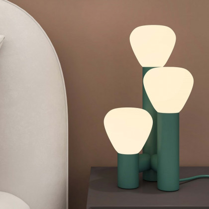 HMR Modern 3-Light Table Lamp Warm Light with On / Off Switch - Green