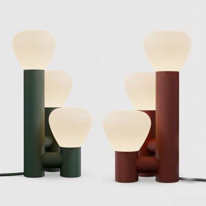 HMR Modern 3-Light Table Lamp Warm Light with On / Off Switch - Green