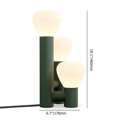HMR Modern 3-Light Table Lamp Warm Light with On / Off Switch - Green