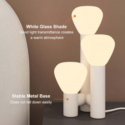 HMR - Modern 3-Light Table Lamp Warm Light with On / Off Switch