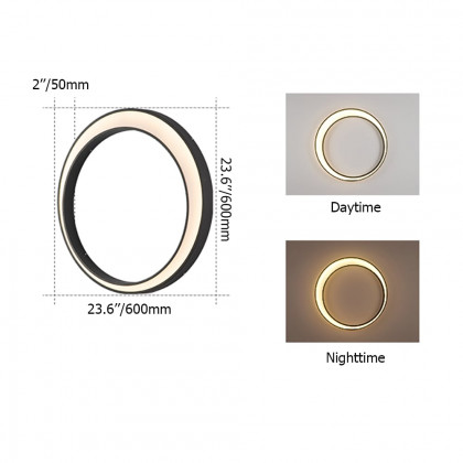 HMR - Modern Outdoor LED Wall Sconces Round Gray Waterproof Garden Lighting