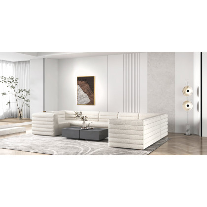 HMR - Japandi Abstract Canvas Wall Art Print Framed Wall Decor in White & Brown