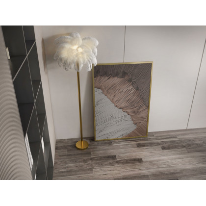 HMR - Japandi Abstract Canvas Wall Art Print Framed Wall Decor in White & Brown