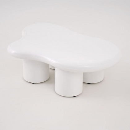 HMR 39" Irregular Cloud-Shaped Abstract Coffee Table - White