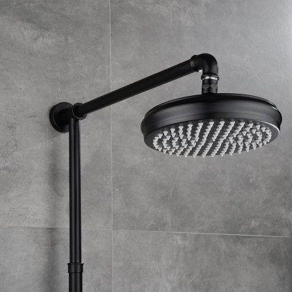 HMR - Industrial Style Wall-Mounted Shower System 2-function in Black