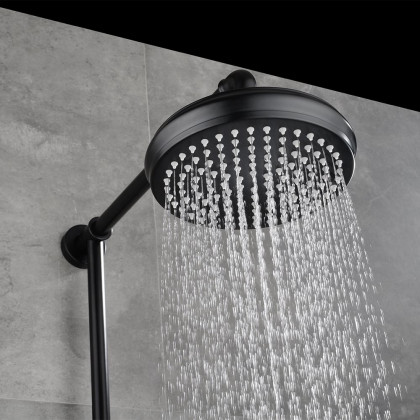 HMR - Industrial Style Wall-Mounted Shower System 2-function in Black