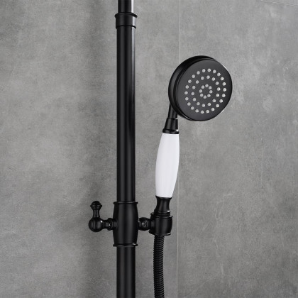HMR - Industrial Style Wall-Mounted Shower System 2-function in Black