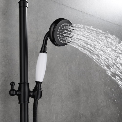 HMR - Industrial Style Wall-Mounted Shower System 2-function in Black