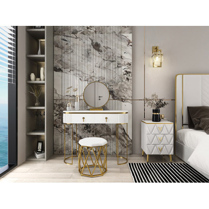 HMR - Jewell Modern 1-Light Brass Wall Sconce with Water-ripple Glass Shade