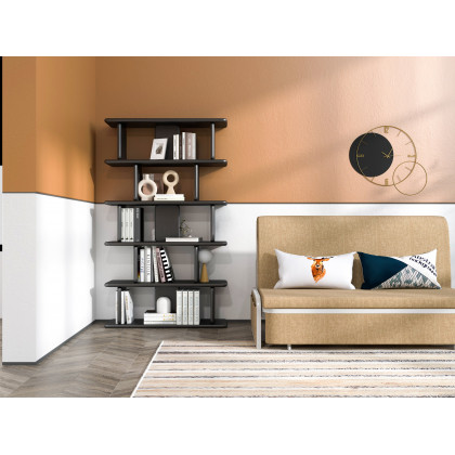 HMR Modern 2-Seater Linen Sleeper Sofa with Trundle - Khaki, Queen Size