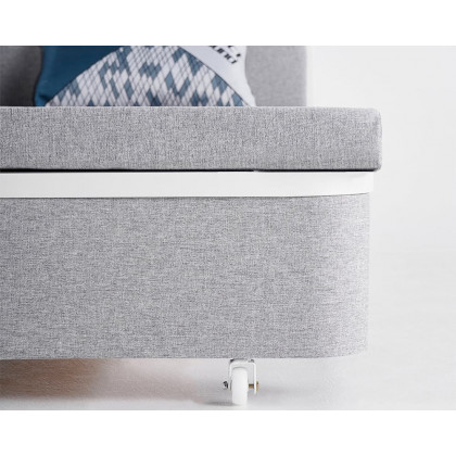 HMR Modern 2-Seater Linen Sleeper Sofa with Trundle - Light Gray, Queen Size
