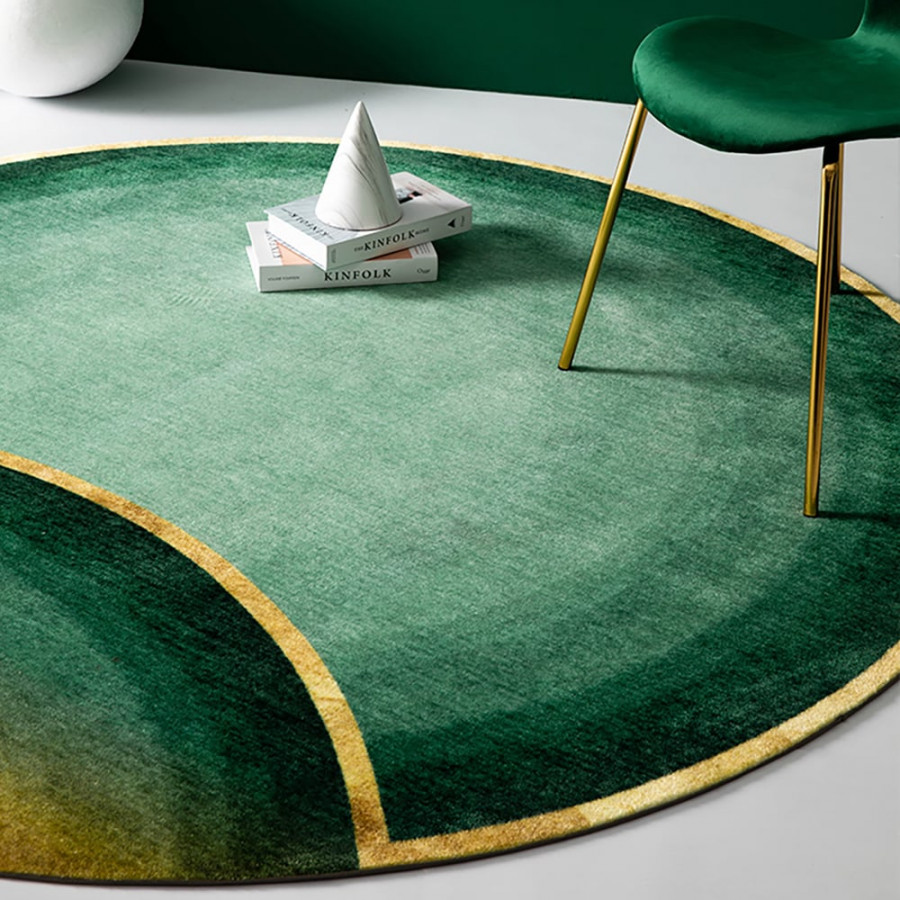 HMR - 5' x 5' Modern Round Nylon Area Rug Multi-Color Designer Rugs Living Room