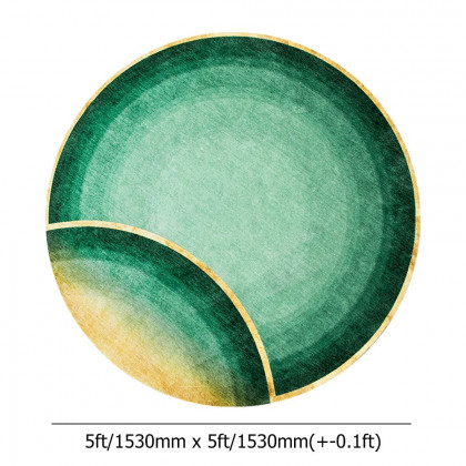 HMR - 5' x 5' Modern Round Nylon Area Rug Multi-Color Designer Rugs Living Room