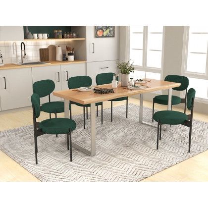 HMR - Liveal Series 72" Live Edge Style Rectangle Wood Dining Table Seats 6-8 People