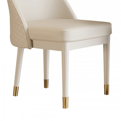 HMR - Modern Faux Leather Dining Chairs with Upholstery Beige