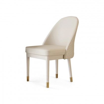 HMR - Modern Faux Leather Dining Chairs with Upholstery Beige