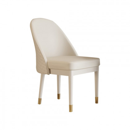 HMR - Modern Faux Leather Dining Chairs with Upholstery Beige