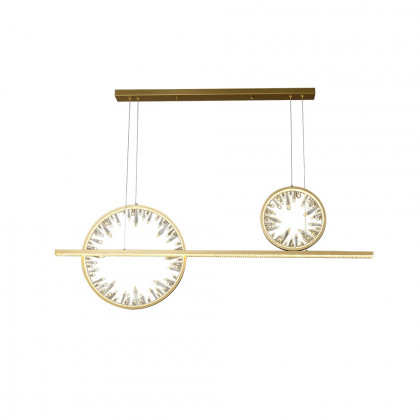 HMR - Modern Gold Linear Crystal Kitchen Island Light Metal Geometric Pendant Light