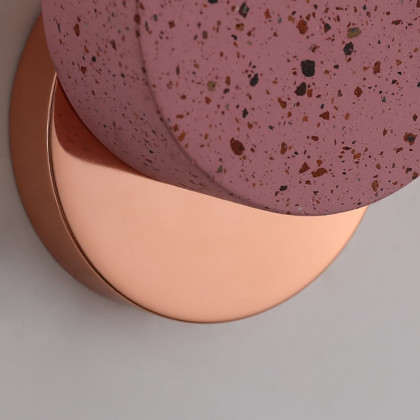 HMR - Modern Pink Wall Sconce 1-Light Decor Terrazzo Wall Light for Bedroom