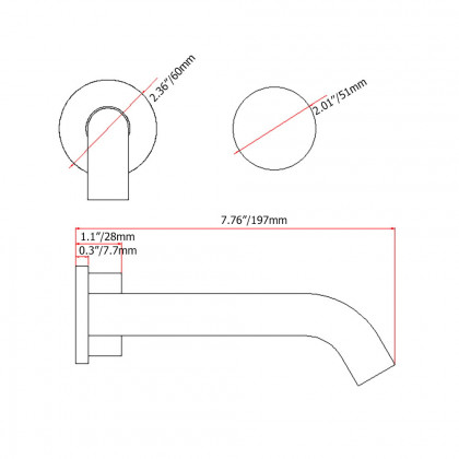 HMR - Minimble Wall-Mount Widespread Bathroom Sink Faucet in Matte Black