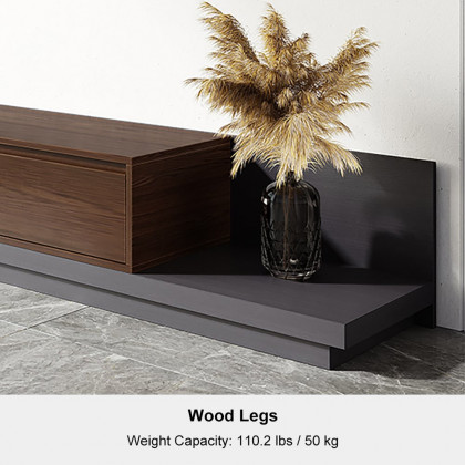HMR Fero Extendable TV Stand with Drawers - Gray, Sintered Stone, 79"