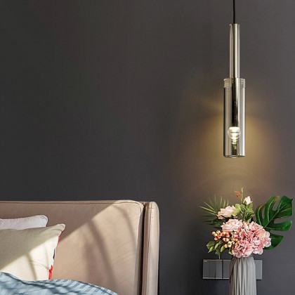 HMR - Minimalist Hanging Wall Light 1-Light Clear Armed Sconce Crystal Indoor Wall Lighting