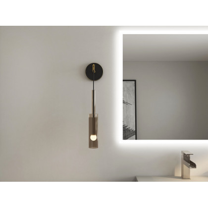 HMR - Minimalist Hanging Wall Light 1-Light Clear Armed Sconce Crystal Indoor Wall Lighting