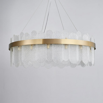 HMR Revel Modern Round Tiered Clear Glass Chandelier - 14-Light
